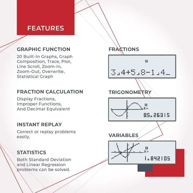 Alt view image 2 of 6 - Scientific Calculators with Graphic Functions, Graphing Calculators with Multiple Modes, Scientific Calculators for Students, High School or College Courses, 2 Pack, CS-121