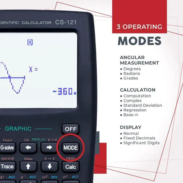 Alt view image 3 of 6 - Scientific Calculators with Graphic Functions, Graphing Calculators with Multiple Modes, Scientific Calculators for Students, High School or College Courses, 2 Pack, CS-121