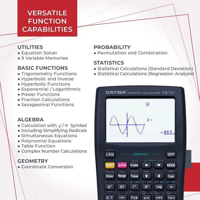 Alt view image 4 of 6 - Scientific Calculators with Graphic Functions, Graphing Calculators with Multiple Modes, Scientific Calculators for Students, High School or College Courses, 2 Pack, CS-121