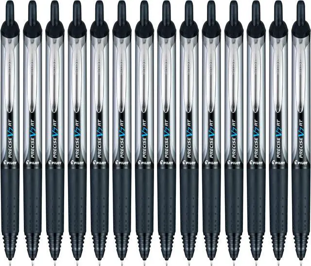Main image of Precise V7 RT Refillable & Retractable Liquid Ink Rollerball Pens, Black Ink Pens, Fine Point (0.7 mm), 14-count - Ideal for School, Journaling, and Office Writing (Pack of 7)