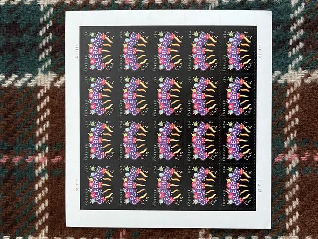 Main image of US Stamps 2015 Neon Celebrate 5 Sheets of 20