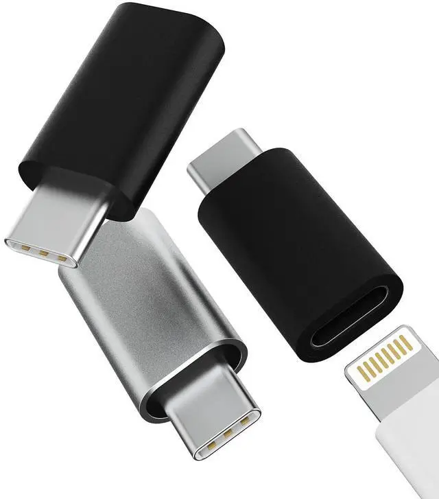 Main image of 3Pack,Lightning Female to USB C Male Adapter,Compatible with Apple iPhone 15 Pro Max Plus iPad 10Air4/5Mini6 Galaxy Note S10 S20 S21 Google Pixel Charging Type C Charger Connector Cable