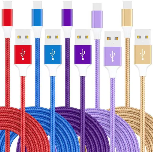 Main image of USB to USB C Cable, 5-Pack Multi-Length (3/3/6/6/10FT), USBC C Chargers Fast Charging Cord Type C Cable, 3.1A 66W Max for Samsung Galaxy Note, Google Pixel, LG, OnePlus, Moto G & Android