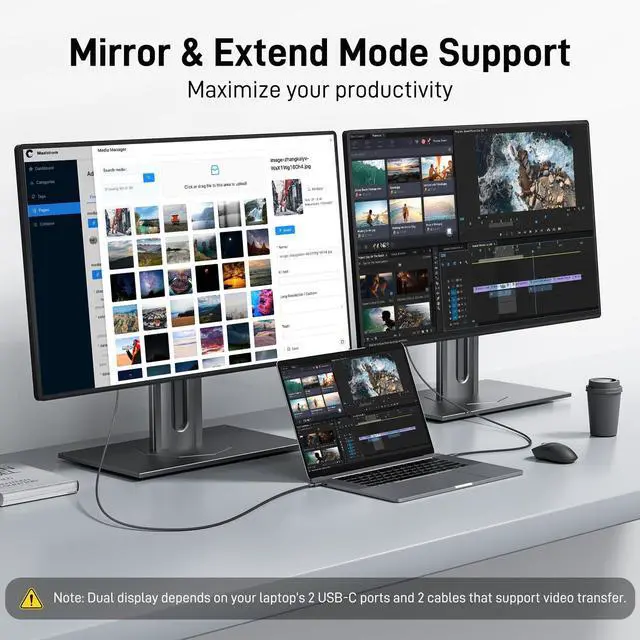 Alt view image 4 of 7 - USB C to Display Port Cable 6.6 FT (4K@60HZ 2K@165Hz), Type-C to Display Port Cord (Sturdy Aluminum, Plug & Play) Thunderbolt 3/4/5 Compatible with MacBook Pro/Air, iPhone 16 Pro/Max, XPS,Surface