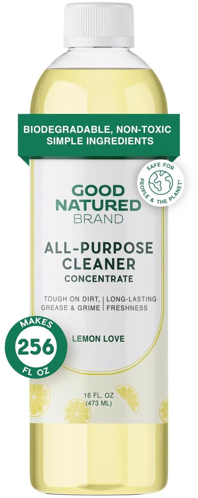 Main image of all-Purpose Cleaner Concentrate | Multi-Surface Cleaner | Natural Lemon Essential Oil | Multipurpose Cleaner Concentrate All Surfaces | Lemon Love | 16oz makes 256oz