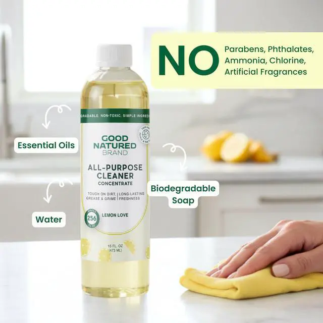 Alt view image 3 of 7 - all-Purpose Cleaner Concentrate | Multi-Surface Cleaner | Natural Lemon Essential Oil | Multipurpose Cleaner Concentrate All Surfaces | Lemon Love | 16oz makes 256oz
