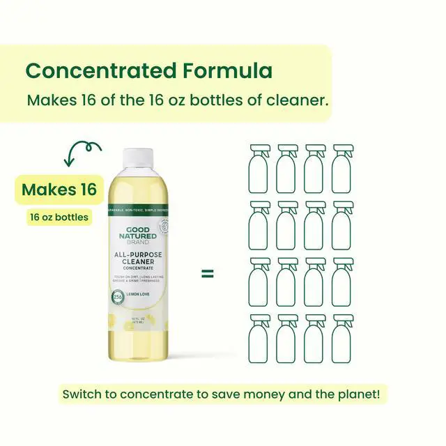 Alt view image 5 of 7 - all-Purpose Cleaner Concentrate | Multi-Surface Cleaner | Natural Lemon Essential Oil | Multipurpose Cleaner Concentrate All Surfaces | Lemon Love | 16oz makes 256oz