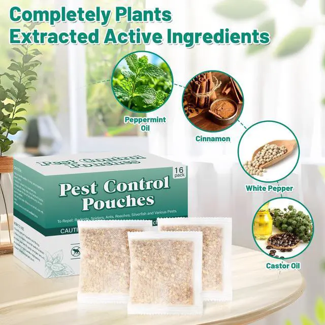 Alt view image 2 of 7 - 16 Pack Spider Repellent Pouches, Natural Based Spider, Silverfish, Pest Repellent Indoor, Keep Insect Ants Mouse Cockroaches Moths Bugs Away, Pest Repellant Pouch Indoor Home