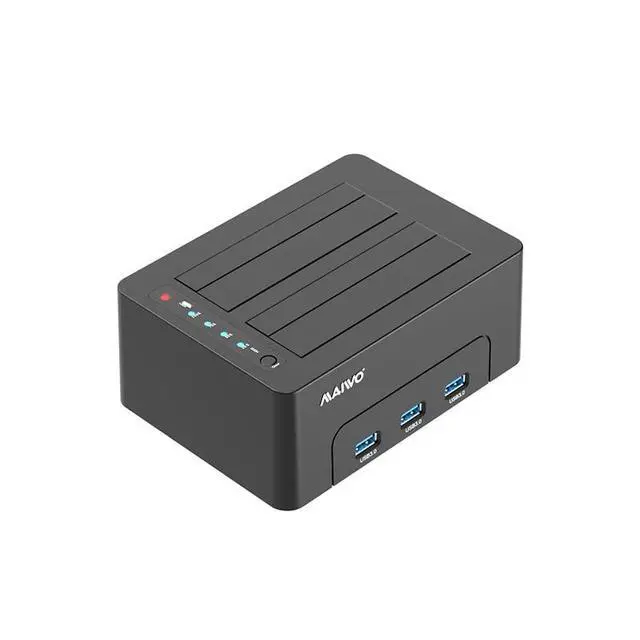 Alt view image 6 of 7 - Dual Bay Hard Drive Docking Station with Offline Clone for 2.5 3.5 Inch SATA HDD SSD, 3X USB 3.0 Hub Extension, 48TB Capacity, External Hard Drive Duplicator Cloner Copier