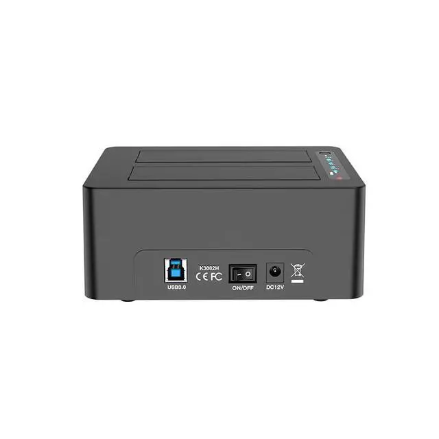 Alt view image 7 of 7 - Dual Bay Hard Drive Docking Station with Offline Clone for 2.5 3.5 Inch SATA HDD SSD, 3X USB 3.0 Hub Extension, 48TB Capacity, External Hard Drive Duplicator Cloner Copier