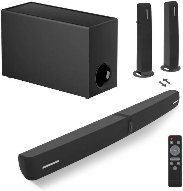 Main image of Sound Bar with Subwoofer, 110W Sound Bar for Smart TV with Adjustable Deep Bass & Volume Boost & 3 Equalizer Modes, Bluetooth/ARC/Opt/AUX, Detachable Soundbar for TV/PC/Gaming/Projectors