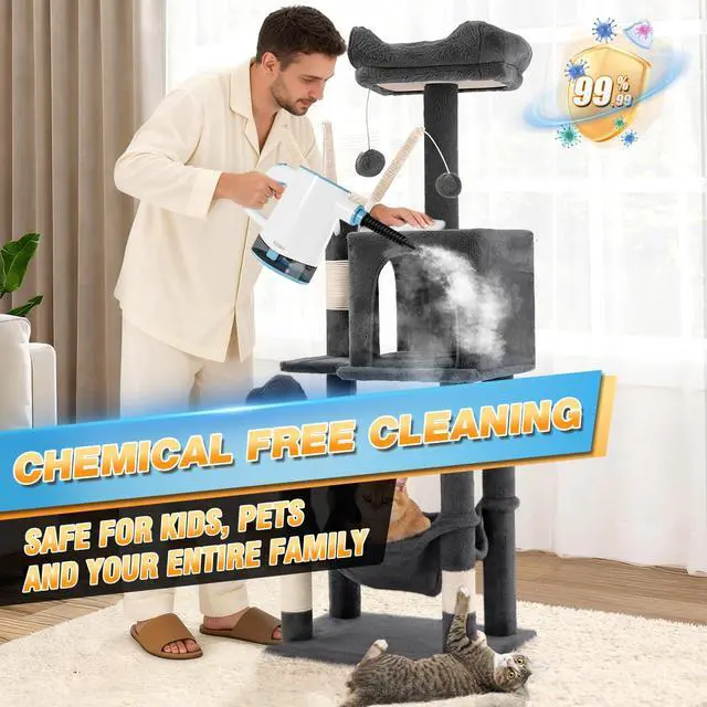 Alt view image 6 of 7 - Steam Cleaner, 15s Fast Heat-Up & 500ml Removable Large Water Tank, Pressurized Handheld Steam Cleaner for Home, Multi-Surface Steamer for Cleaning Kitchen, Bathroom, Car, Floor, Furniture
