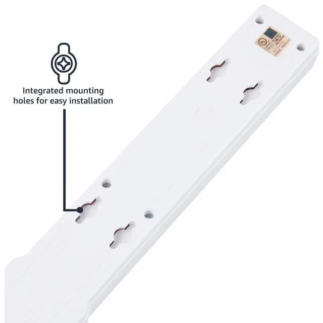 Alt view image 3 of 4 - Surge Protector Power Strip, 6-Outlet, 790 Joules, Circuit Breaker, LED Indicator, 6ft Extension Cord, White