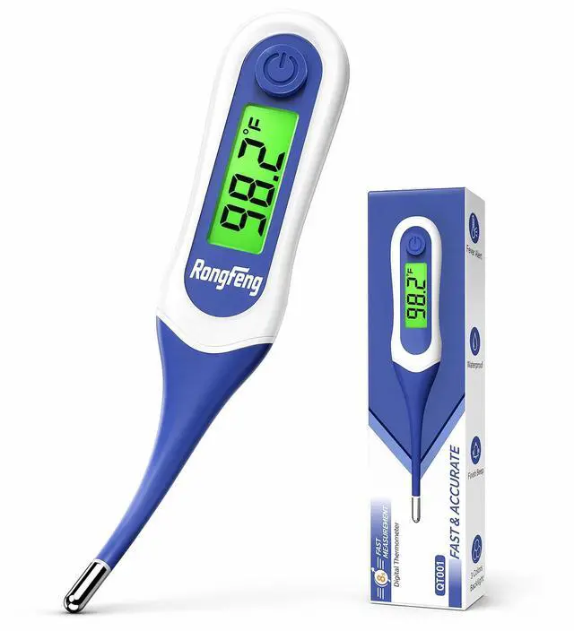 Main image of Digital Thermometer for Adults and Kids,Fast 8-Second Oral Thermometer with Fever Alarm,Waterproof Baby Thermometer for Oral Rectal Underarm,3-Color Backlit LCD,BPA Free,Storage Case Included