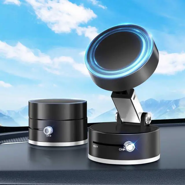 Main image of Vacuum Magnetic Car Phone Holder,360° Magnetic Suction Cup Phone Mount,Foldable Strong Magnetic Cell Phone Holder Stand for Car/Gym/Mirror/Kitchen/Smooth Surface,for Mag Safe for All Smartphones