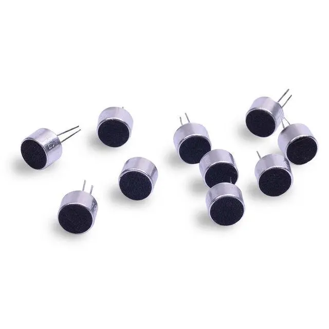 Alt view image 4 of 4 - 10Pcs Cylindrical Electret Condenser Microphone Pickup with 2 Pins 9×7mm for Arduino (Pack of 10) CYT1013