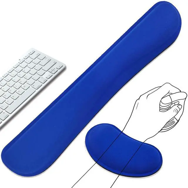 Main image of Keyboard Wrist Rest and Mouse Wrist Rest Set - Ergonomic Memory Foam Wrist Cushion - for Wrist Support on Computer, Laptop, Office, Playing Games, Typing Relieves Wrist Pain Black
