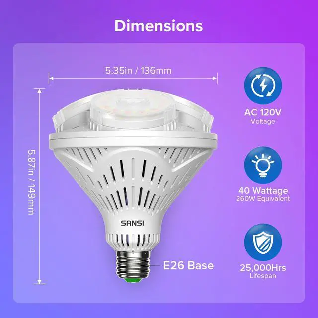 Alt view image 7 of 7 - LED RGBW Light Bulb, 4000LM Dimmable BR40 40W Mood Light Bulb with Timing Remote, 260W Equivalent E26 Base Lights for Home Decor Bedroom Reading Party