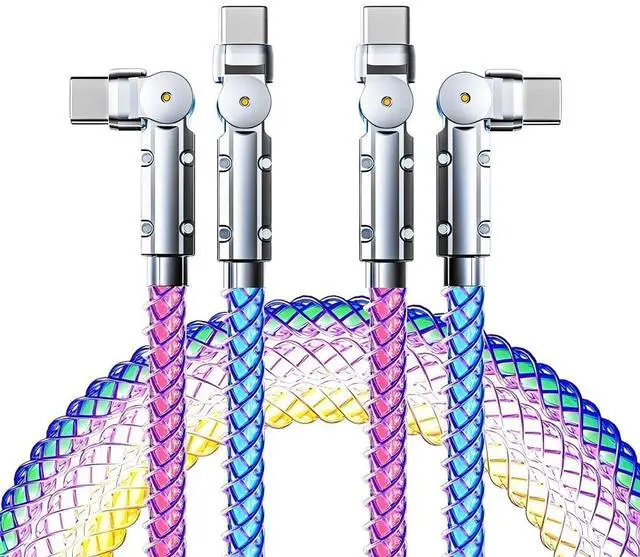 Main image of up USB-C Cable 2 Pack 5ft USB C to USB C Cable Multicolored RGB Colorful Gradual Type C to C Cord LED Cable Type C Charger Cord for iPhone 17 16 15 Samsung Galaxy S25 S24 S23 S22,Laptops