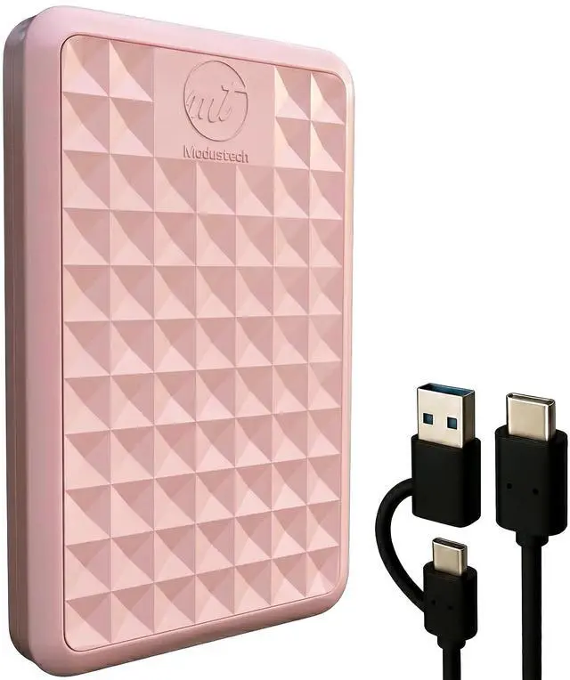 Main image of Facet 500GB External Hard Drive Portable USB-C/USB 3.1 Plug & Play Ultra- Slim HDD Hard Drive for Backup, Gaming, PC, Mac, Laptop, PS4, Xbox, Smart TV (Pink)