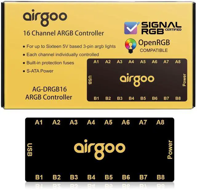 Main image of Magnetic 16-Port ARGB Controller 5V 3-Pin Support SignalRGB OpenRGB