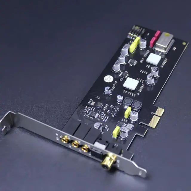 Alt view image 4 of 7 - ST113 PCIe Sound Card, SSS1700+ES9018K2M Dual-Chip Audio Decoder with 3.5mm MIC-in, 3.5mm PH-Out, SPK-Out, SPDIF Optical and Coaxial Digital Output