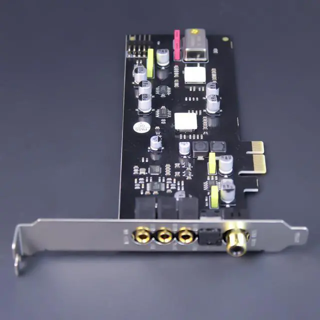 Alt view image 5 of 7 - ST113 PCIe Sound Card, SSS1700+ES9018K2M Dual-Chip Audio Decoder with 3.5mm MIC-in, 3.5mm PH-Out, SPK-Out, SPDIF Optical and Coaxial Digital Output