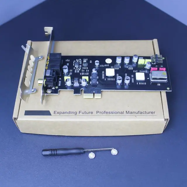 Alt view image 7 of 7 - ST113 PCIe Sound Card, SSS1700+ES9018K2M Dual-Chip Audio Decoder with 3.5mm MIC-in, 3.5mm PH-Out, SPK-Out, SPDIF Optical and Coaxial Digital Output