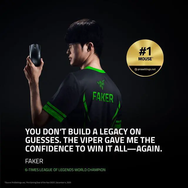 Alt view image 2 of 7 - Viper V3 Pro Wireless Esports Gaming Mouse: Symmetrical - 54g Lightweight - 8K Polling - 35K DPI Optical Sensor - Gen3 Optical Switches - 8 Programmable Buttons - 95 Hr Battery - Black
