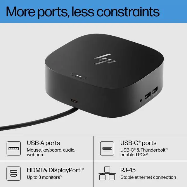 Alt view image 2 of 7 - USB-C Dock G5-11-in-1 Adapter for Both USB-C and Thunderbolt-Enabled Laptops, PCs, & Notebooks - for Charging, Networking, or Data Transfers - Great for Secure & Remote Management,Black