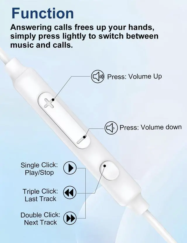 Alt view image 3 of 6 - Wired Earbuds in-Ear Headphones with Mic for iPhone, School, MP3
