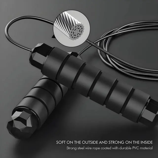 Alt view image 3 of 7 - Jump Rope - Tangle-Free Rapid Speed with Ball Bearings -jump Rope for Men, Women, Kids and Adults Home Exercise and Slim Body Adjustable Speed Jump Ropes for Fitness at Home Gym Workout