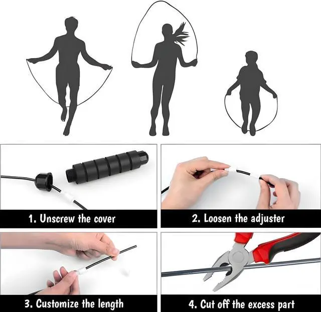 Alt view image 6 of 7 - Jump Rope - Tangle-Free Rapid Speed with Ball Bearings -jump Rope for Men, Women, Kids and Adults Home Exercise and Slim Body Adjustable Speed Jump Ropes for Fitness at Home Gym Workout