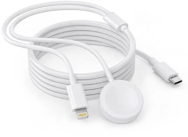 Main image of 2 in 1 USB C Cable for Apple Watch Charger (6.6FT/2M) Fast Multi Charging Travel Cable iPhone Watch Charger iWatch Fast Charging Cord Compatible with iWatch Series 11/10/9/8/7/SE, iPhone 14/13/12/11