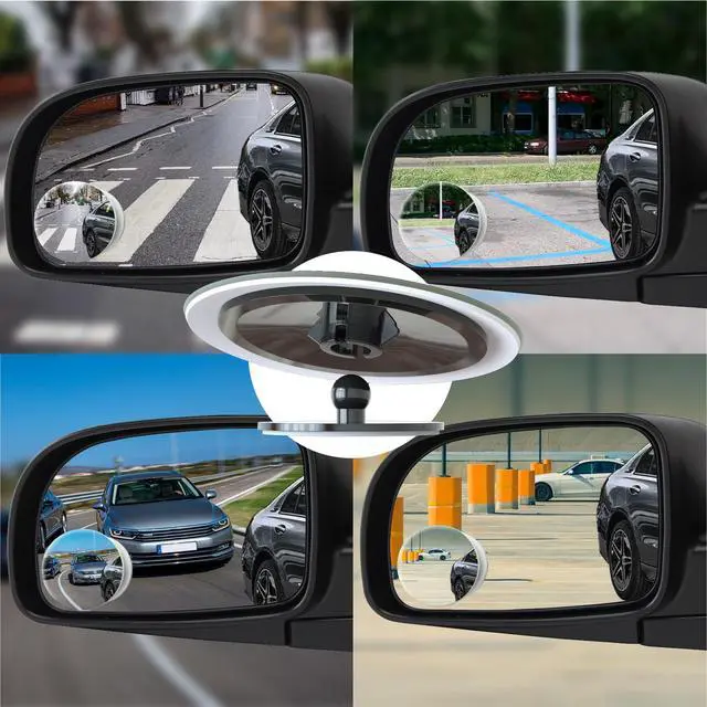 Alt view image 7 of 7 - Blind Spot Mirrors 2 Pack, Car Accessories Frameless Side Mirror Blindspot Convex HD Glass, Side View Mirror Blindspot with Wide Angle Adjustable Stick for Car SUV and Trucks