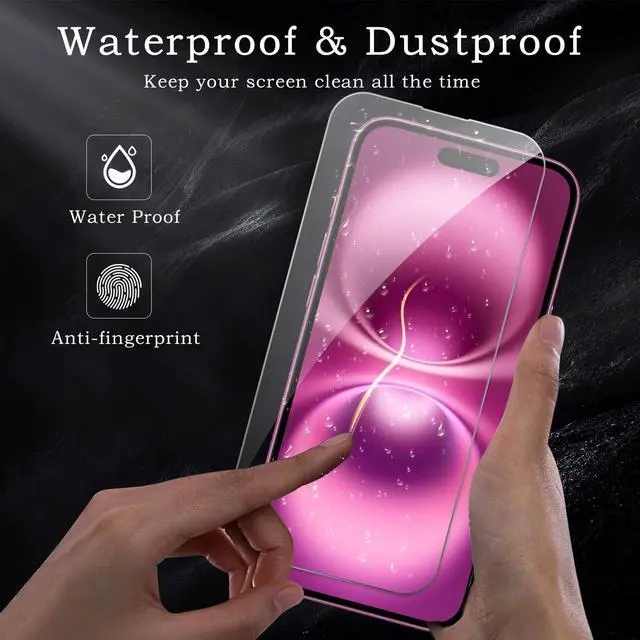 Alt view image 3 of 7 - 3 Pack Screen Protector for iPhone 16 Plus+2 Pack Camera Lens Protector, Tempered Glass Film, Ultra HD 9H Hardness Case Friendly Anti Scratch Bubble Free Ultra Resistant