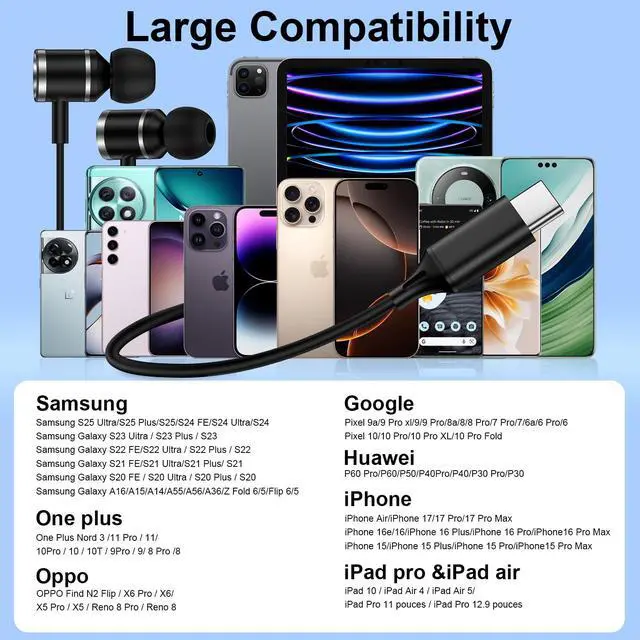 Alt view image 6 of 7 - Samsung Wired Headphones in-Ear Earbuds for Samsung Galaxy A17 5G A16 A15 S26 S25 Ultra S24 S23 S22 S21 Z Flip 7 Z Fold 7 USB C Earphones with Mic,Built-in Remote to Control Music, Phone Calls, Volume