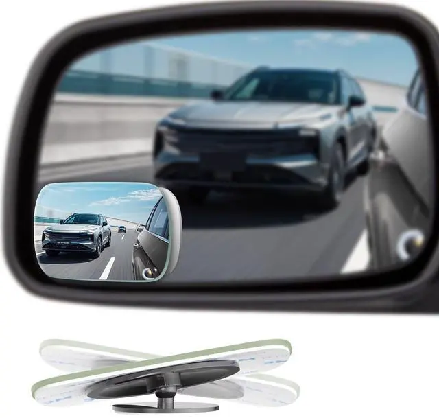 Main image of Blind Spot Mirrors 2 Pack, Frameless Side Mirror Blindspot Convex HD Glass Car Accessories, Side View Mirror Blindspot with Wide Angle Adjustable Stick for Car SUV and Trucks
