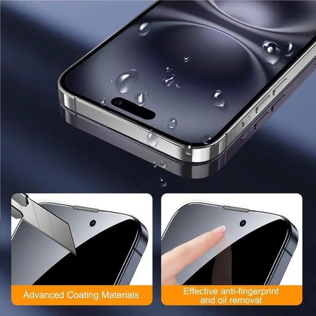 Alt view image 7 of 7 - 3 Pack Screen Protector for iPhone 16 with 3 Pack Camera Lens Tempered Glass Protector, 6.1 Inch HD Clear Tempered Glass Film 9H Hardness Full Coverage, Scratch Resistent, No Air Bubbles