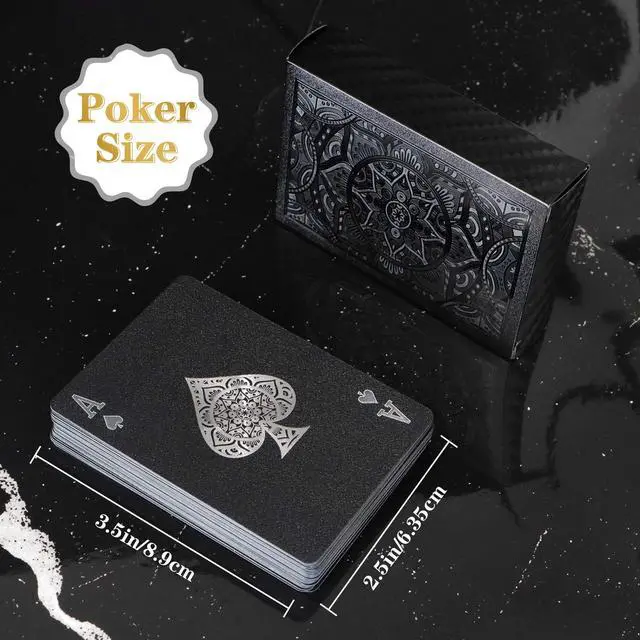Alt view image 4 of 7 - Playing Cards, Plastic Playing Cards, Deck of Cards, Waterproof Poker Cards, Black Standard Playing Card for Adults, Cool Premium Poker Card Set for Gift Camping Beach Pool Party Table Games (1 Pack)