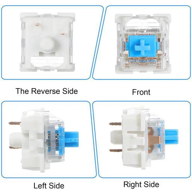 Alt view image 5 of 7 - 20 Pcs Blue Mechanical Keyboard Switches, 3 Pin Switch Replacement Clicky Key Switches, Dustproof Keyboards Accessories for Mechanical Gaming Keyboard