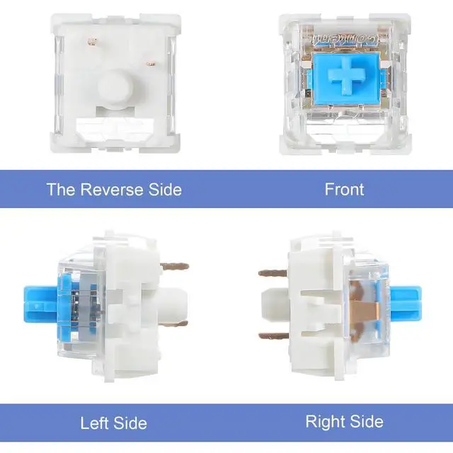 Alt view image 4 of 7 - 30Pcs Blue Switch Replacement, 3 PIN Mechanical Keyboard Switches, Clicky with Strong Tactile Feedback, Accurate Typing, Dustproof, Office and Gaming LED Keyboard Universal Replacement Parts