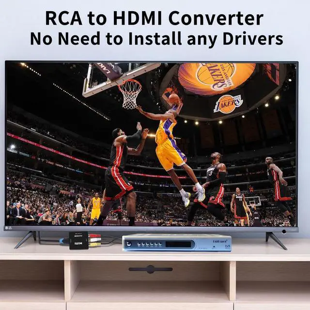 Alt view image 2 of 7 - RCA to HDMI Converter,AV to HDMI Adapter,1080P Mini RCA Composite CVBS Video Audio Converter Adapter for PAL/NTSC for Wii / PS2/ PS3/TV/PC/STB/Xbox VHS/VCR/Blue-Ray DVD Players
