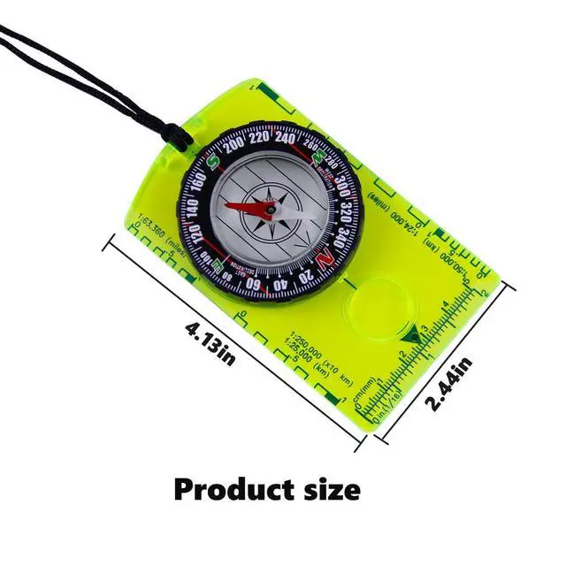 Alt view image 2 of 7 - 2 Pieces Orienteering Compass, Superior Hiking Survival Compass for Kids, Hiking Backpacking Compass Scouts Navigation Compass Waterproof Map Reading Compass for Outdoor Camping, Green