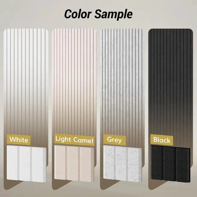Alt view image 6 of 7 - Acoustic Panels Color Samples Pack, 4-Pack, 3.98 x 3.11 x0.35 Adhesive Wall Panel, Soundproof Tiles for Echo Absorption, Acoustical Barrier of Polyester Fiber, 4 Colors