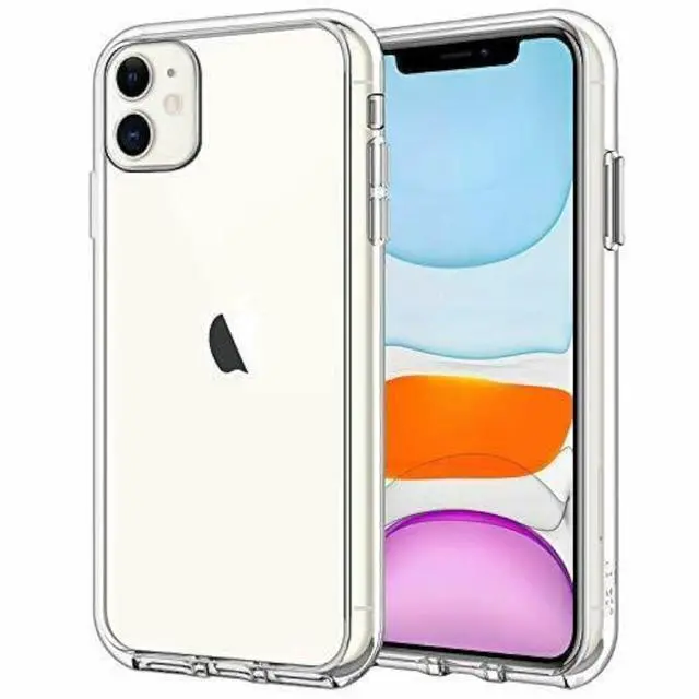 Main image of Case for iPhone 11 6.1-Inch, Non-Yellowing Shockproof Phone Bumper Cover, Anti-Scratch Clear Back (Clear)