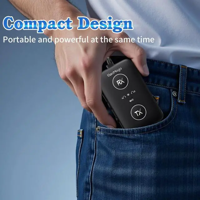 Alt view image 7 of 7 - 2025 Upgraded Airplane Bluetooth 5.4 Transmitter with Qualcomm Chipset, ElecMoga Airplane Travel Essentials Supports 2 AirPods or Headphones, 2-in-1 AUX Wireless Receiver for Gym, TV, Car, Audio