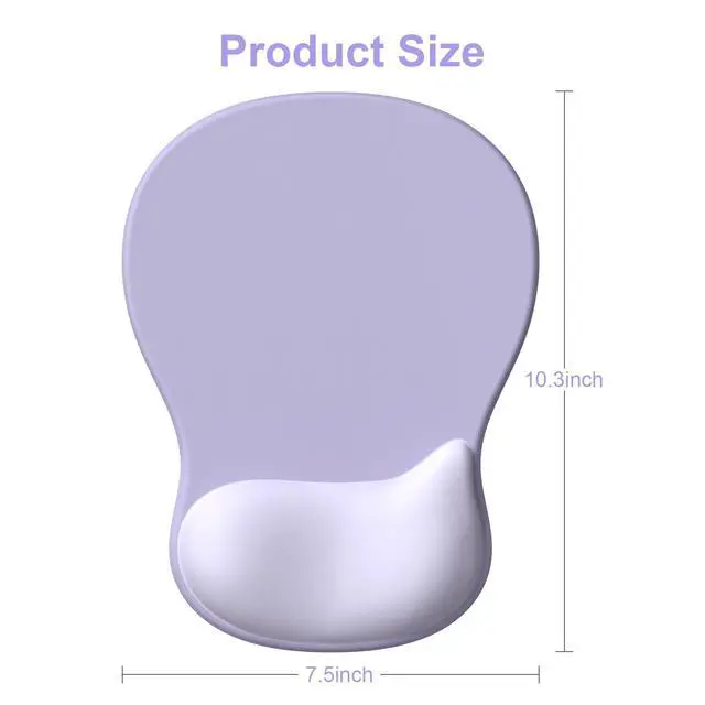 Alt view image 6 of 6 - Ergonomic Mouse Pad with Wrist Rest, Gel Mousepad with Wrist Support, Pain Relief, Purple Mouse Wrist Rest with Non-Slip PU Base, Computer Mouse Pad for Laptop, Desk, Gaming, Office, Home