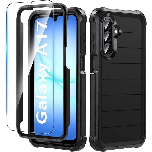 Main image of for Samsung Galaxy A17 5G Phone Case with Screen Protector, Heavy Duty Military Shockproof Full Body Durable TPU Protective Cover Case for Samsung A17 5G (Black)