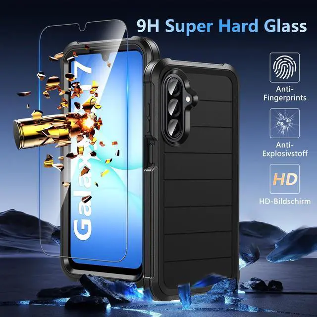 Alt view image 3 of 7 - for Samsung Galaxy A17 5G Phone Case with Screen Protector, Heavy Duty Military Shockproof Full Body Durable TPU Protective Cover Case for Samsung A17 5G (Black)